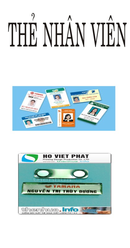 thẻ nhân viên - Công Ty TNHH SX TM DV Quảng Cáo Hoàng Gia Phát